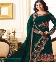 Ayesha Takia New Design Georgette Embroidery Churidar Salwar Suit Green (DVAN01)